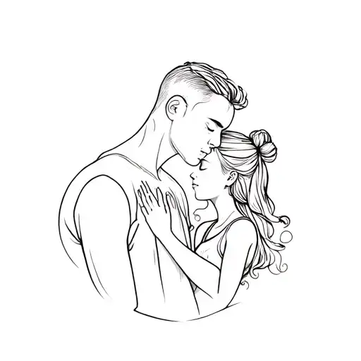 A Man Kissing A Little Girl