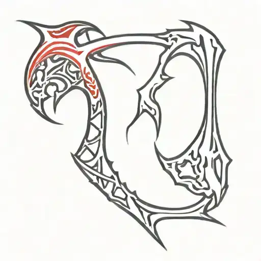 Tribal Bones Red And Black