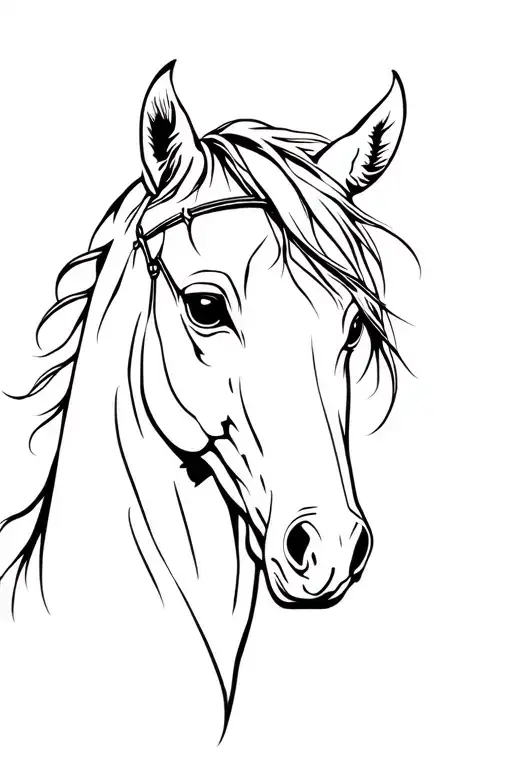 Horse Head Outline Drawing
