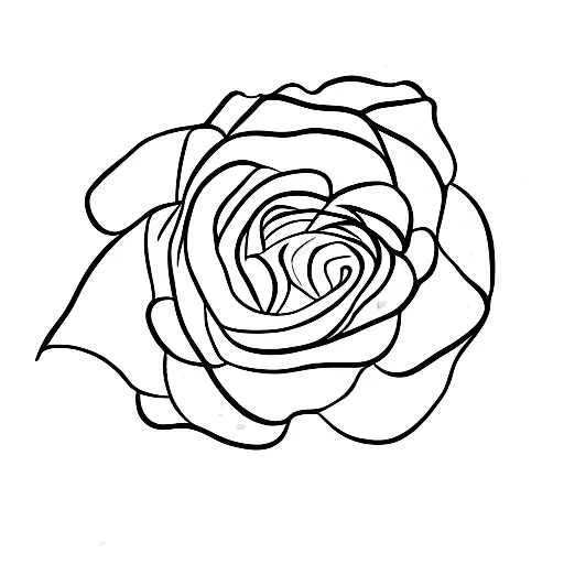 Black And White Minimalist Rose Stem With 9 Leaves