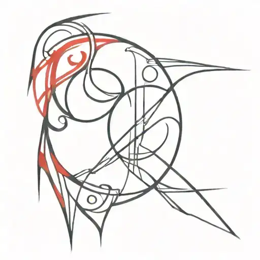 Black And Red Tribal Inspired Tattoo Gothic