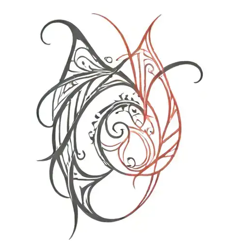 Red And Black Gothic Tribal