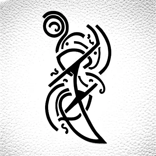 Nordic Style Tatoo With Meaning Of Life And Warrior