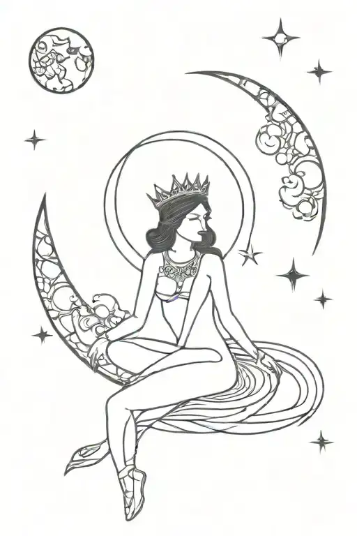 Queen And Moon Merging Together