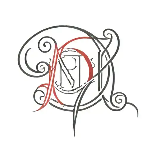 Black And Red Tribal Gothic Letters Kln