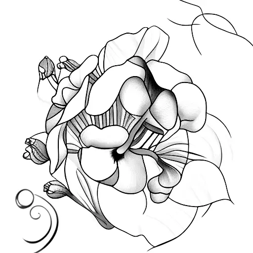 Sweet Pea Flower With Diamond Inside