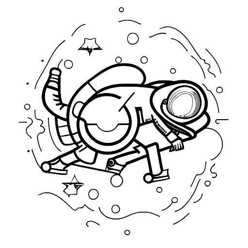 Skateboarding Astronaut Riding A Fibonacci Sequence Skateboard