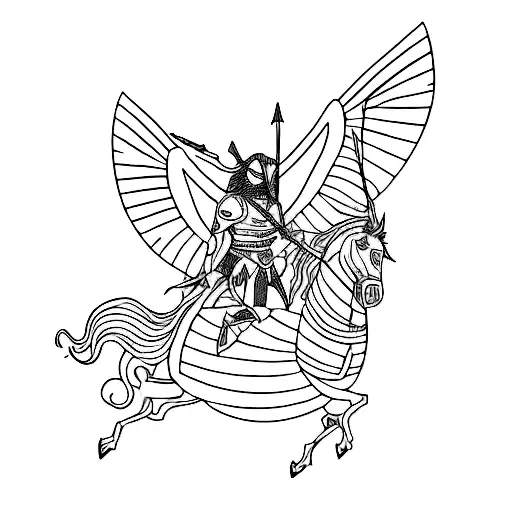 A Brave Warrior Riding A Mythical Creature