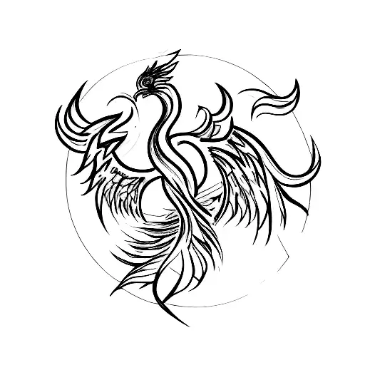 An Abstract Representation Of Uterine Disease As A Phoenix Rising From The Ashes