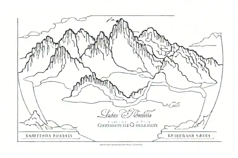Line Tattoo Cradle Mountain With Latitude And Longitude