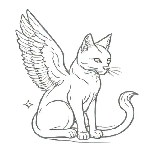 Male Cat With Angel Wings