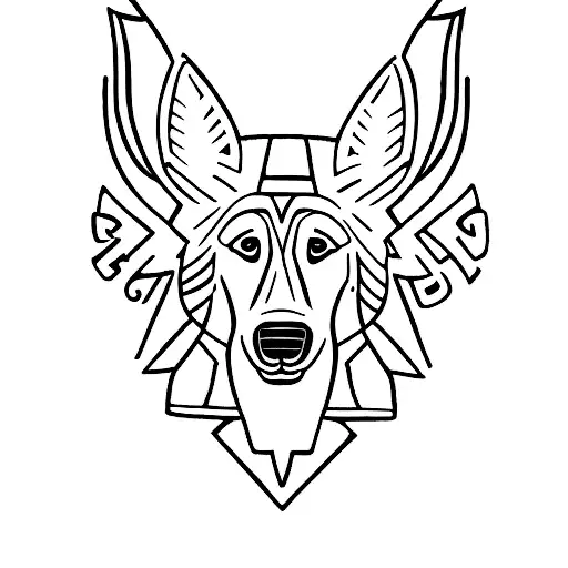 German Shepherd With Polynesian Design