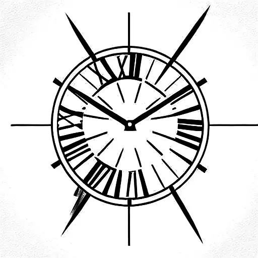 Memento Mori Straight Line Design With Some Sort Of Time Reference Or Clock