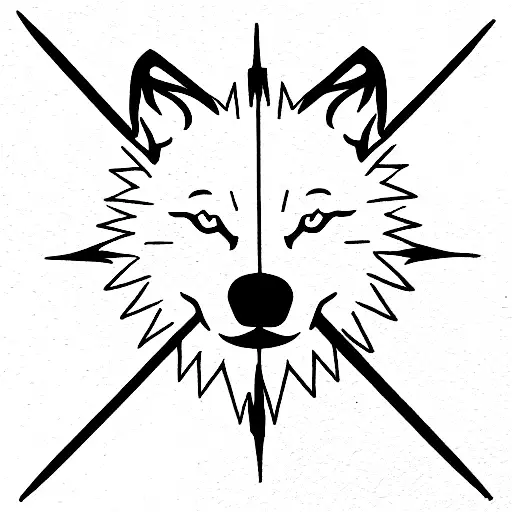 Wolf With A Compass Long For Forearm