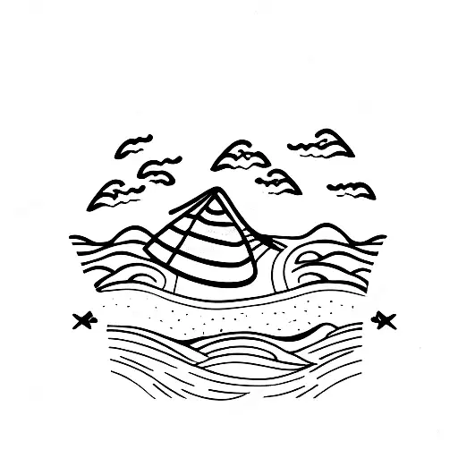 Fineline Post Stamp With A Beach