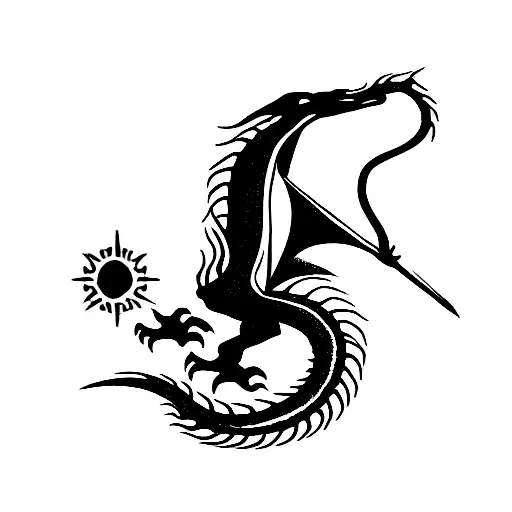 Dragon Black And White On The Sleeve