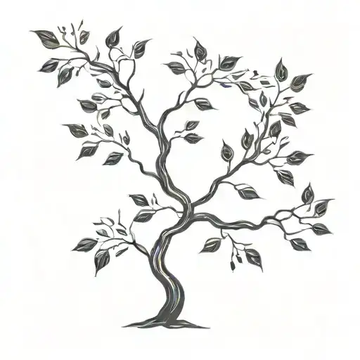 A Minimalist Design Of A Poisonous Tree With Black Leaves