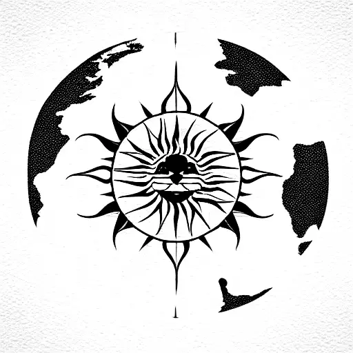 Map Of Iran With Lion And Sun Symbol In The Middle Of It