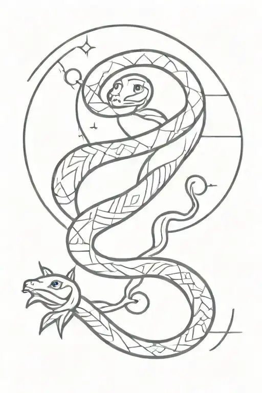 Sun Moon Snake Wrapped