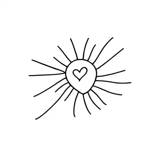 Sun And Two Love Hearts