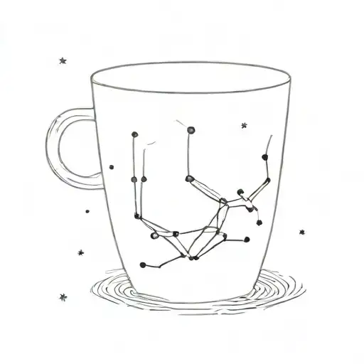 A Minimalist Coffee Cup With A Scorpio Constellation As Steam