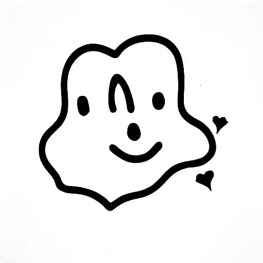 Black And White Cartoon Ghost Holding A Sunflower