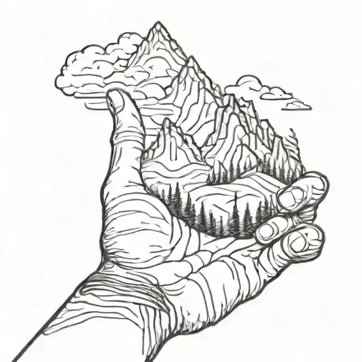 A Large Mountain Sitting In The Palm Of A Hand
