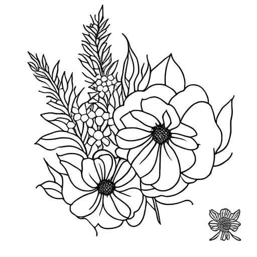 May Birth Flower With Name Carolyn Fine Line Black