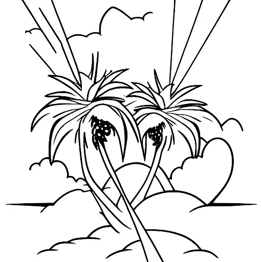 Palm Tree Silhouette Fine Line