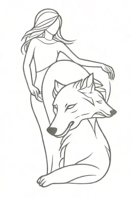 Woman And Wolf