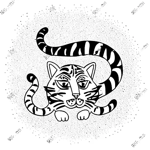 A Cat Playing With The Tiger's Tail