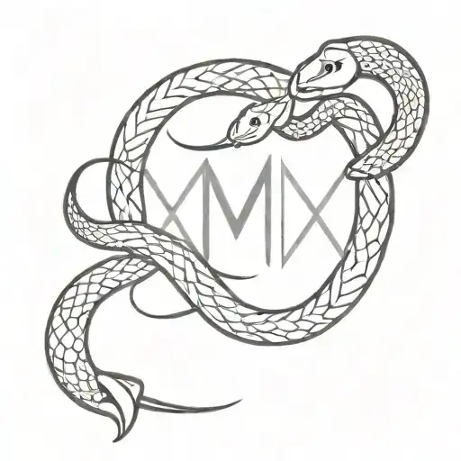 M Symbol With Snake Around It