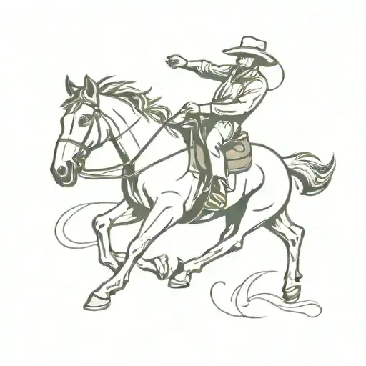 Cowboy Bucking A Horse