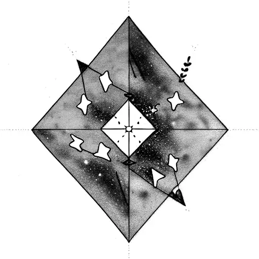 The Constellation Of Gemini But Instead Of Lines Between The Stars Their Are Lavender Stems