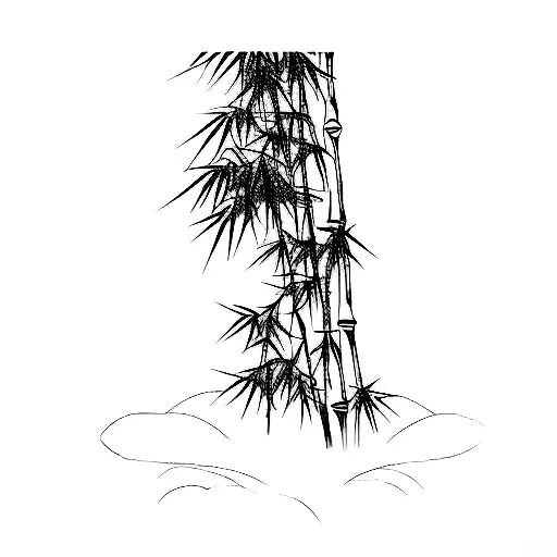 A Bamboo Tree One Line Drawing