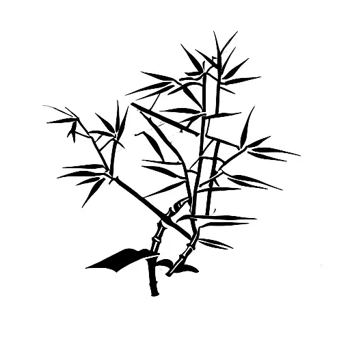 One Line Bamboo Tree