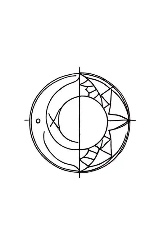 Moon And Sun In One Circle And Add Rhombuses To Which Space Objects