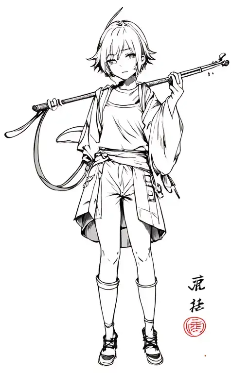 Anime Character Wielding