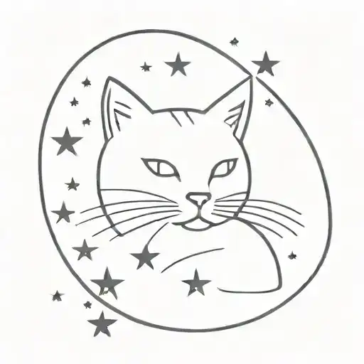 Cat And Stars Forming