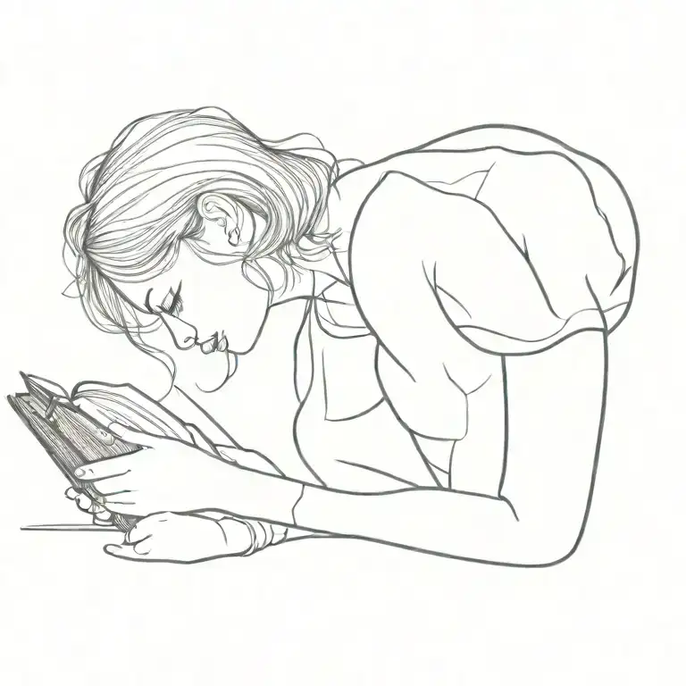 Profile Slovic Girl Reading Book