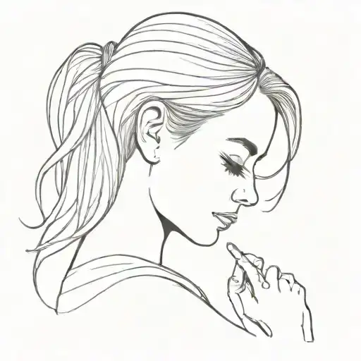 Profile Head Of Polish Girl Reading Book