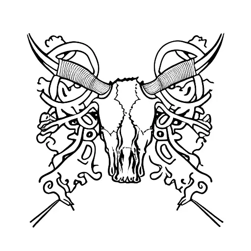 Somebodys Problem On Top Of A Cow Skull