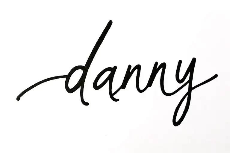 Fine Line Writing The Word 'Danny'