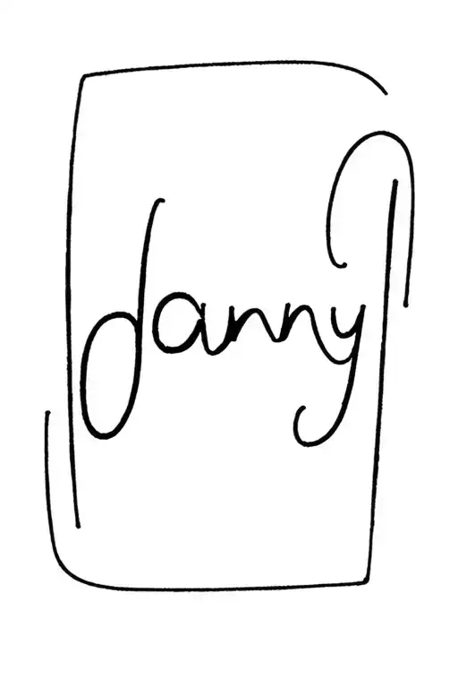 Fine Line Writing The Word 'Danny'