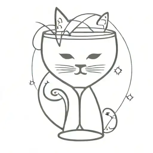 Cocktail Glass And Cat