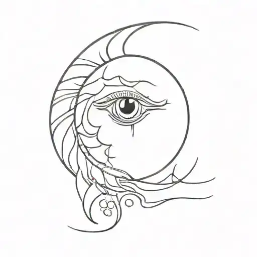 Moon With Eye Surrounded