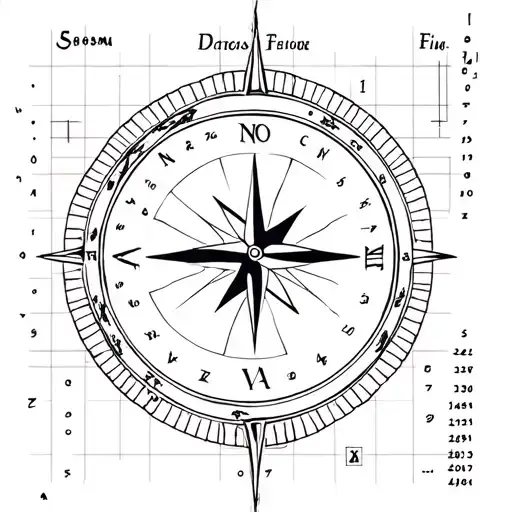 Calender And Compass Surrounded