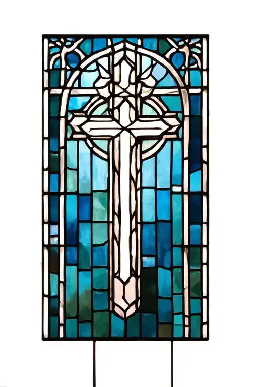 Stained Glass Window Cathedral Stained Glass With Cross