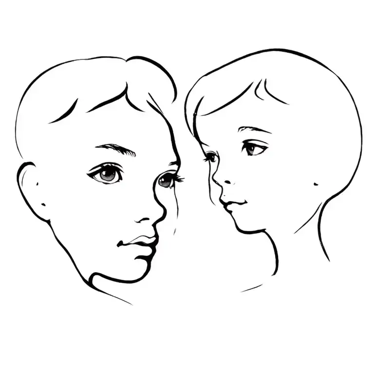 Face Silhouettes My Child And I A Tattoo That Represents