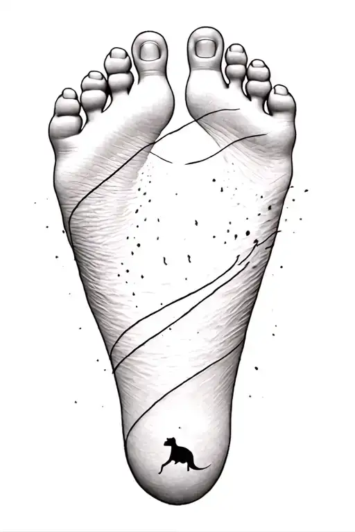 Newborn Foot Print With Dog Older Brother